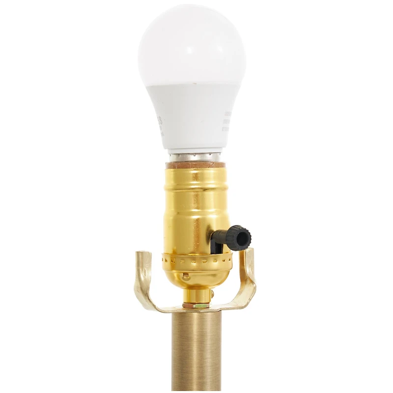 2ft. Gold Metal Abstract Tiered Pillar Accent Lamp with Glass Base