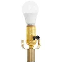 2ft. Gold Metal Abstract Tiered Pillar Accent Lamp with Glass Base