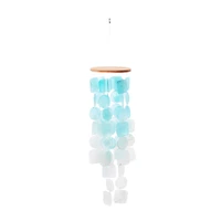 Blue Capiz shell Coastal Windchime, 24"