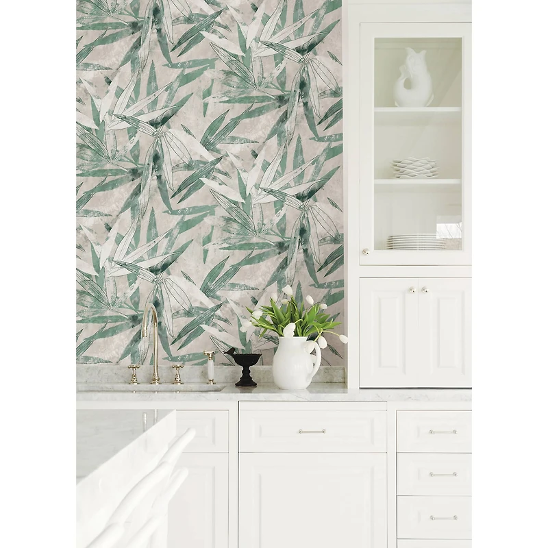 NuWallpaper Egypt Sherrod Jade Bali Bamboo Peel & Stick Wallpaper
