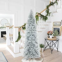 9ft. Unlit Silver Tinsel Artificial Christmas Tree