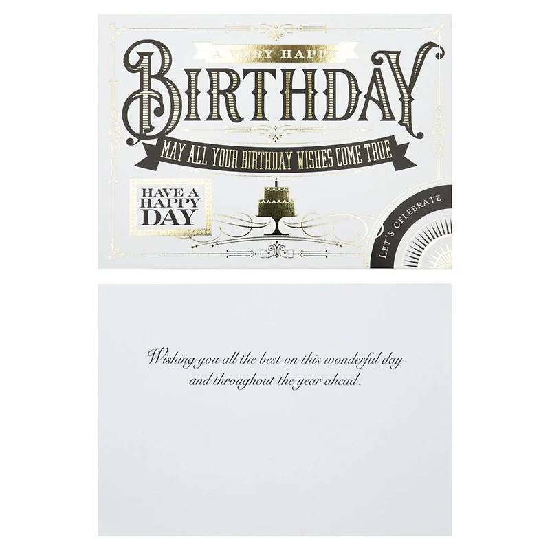 JAM Paper 5.625" x 7.875" Birthday Assortment Card Set, 25ct.