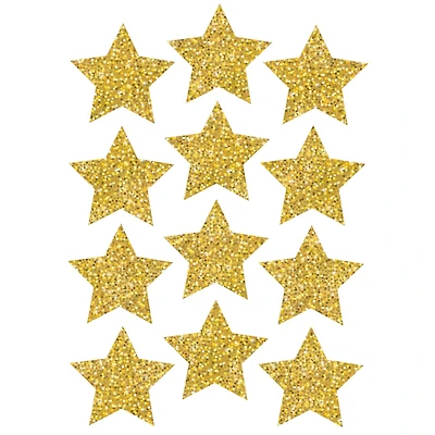 Ashley Productions 3" Gold Sparkle Stars Die-Cut Magnets, 12 Pieces Per Pack, 6 Packs