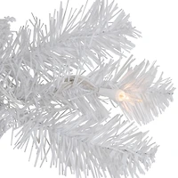 24" Pre-Lit White Artificial Christmas Pine Wreath