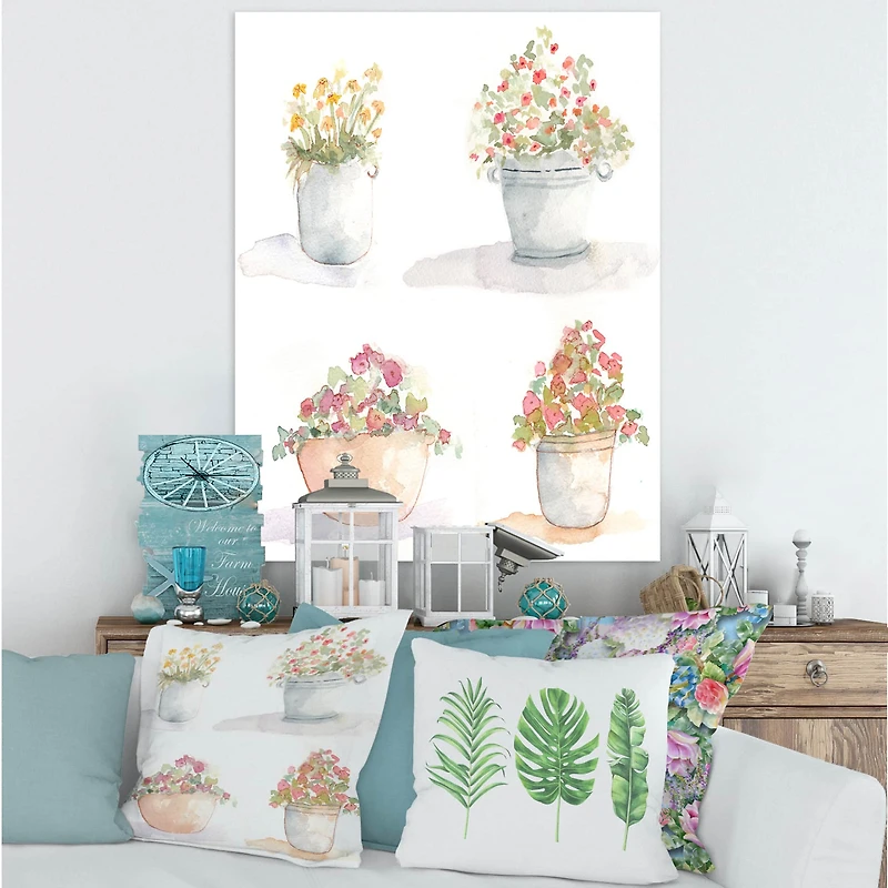 Designart - Four Outdoor Flower Pots