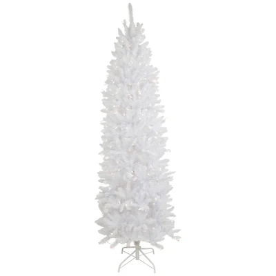 9ft. Pre-Lit Rapids White Pine Pencil Artificial Christmas Tree, Clear Lights