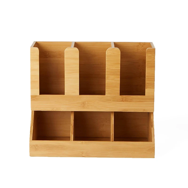 Mind Reader Brown 6-Compartment Coffee Condiment Organizer