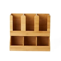 Mind Reader Brown 6-Compartment Coffee Condiment Organizer
