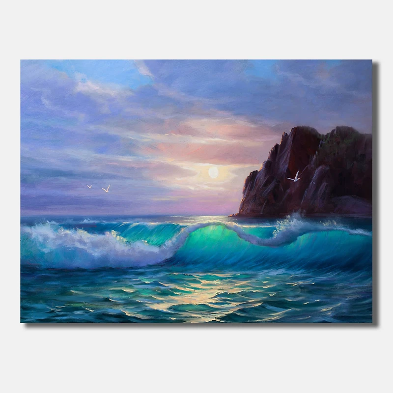Designart - Sunshine Reflecting Throug Braking Waves II