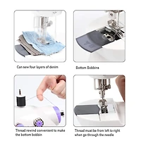 Haitral™ Lavender Flex-Speed Double-Thread Cordless Easy Sewing Machine with Pedal