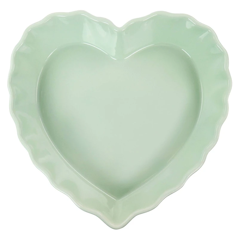 Martha Stewart 11'' Mint Heart Shaped Stoneware Cake Pan
