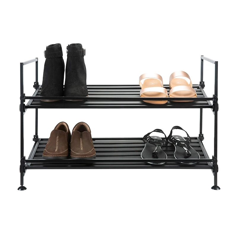 Organize It All Espresso 2-Tier Shoe Rack
