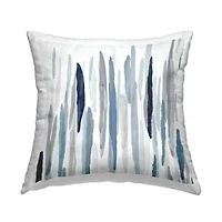 Stupell Industries Abstract Brushed Rainfall Contemporary Blue Lines Throw Pillow, 18" x 18"