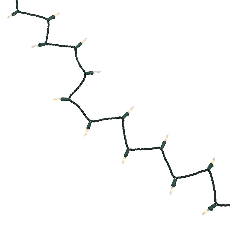 100ct. Warm White Mini LED Glass Twinkling String Lights on Green Wire by Ashland®