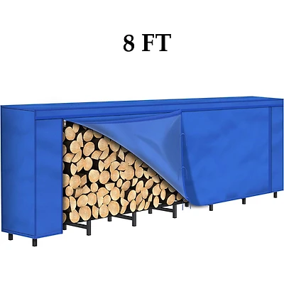 NEX™ Outdoor Firewood Rack with Blue Cover Combo Set