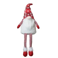 Glitzhome® 28" Fabric Christmas Gnome Shelf Sitter with Dangling Legs