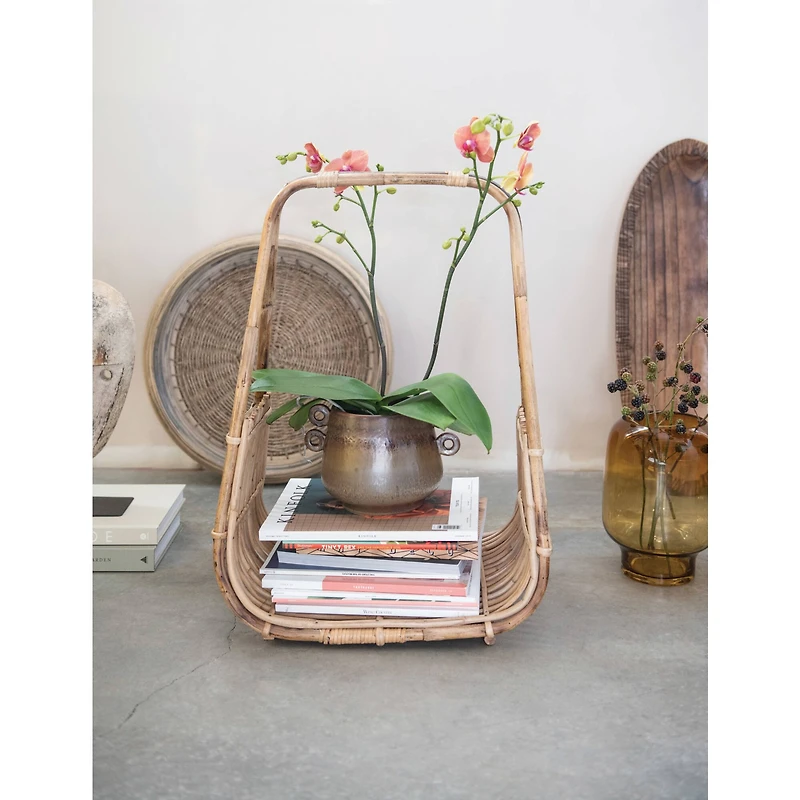 Hello Honey® Handmade Rattan Magazine Holder with Natural Finish