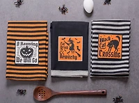 DII® Assorted Happy Haunting Halloween Embellished Dishtowel Set