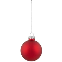 12ct. 1.75" 2-Finish Red & White Glass Ball Ornaments