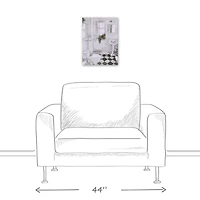 Black And White Bathroom 12" x 16" Canvas Wall Art