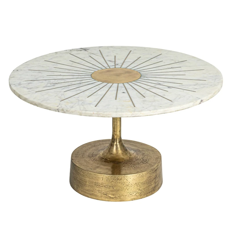 Hello Honey® Gold Luxe Aluminum and Marble Coffee Table