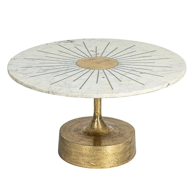 Hello Honey® Gold Luxe Aluminum and Marble Coffee Table