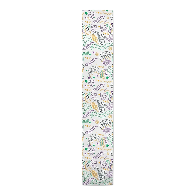90" Mardi Gras Graffiti Table Runner