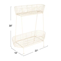 Serenity Metal Wire Plant Stand, Cream