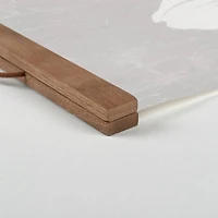 Soft Gray Poppies Teak Hanging Canvas