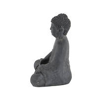 CosmoLiving by Cosmopolitan Grey Ceramic Sculpture, Buddha 12" x 8" x 7"