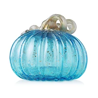 Glitzhome® Small Glass Pumpkin, Blue