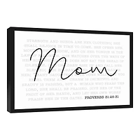 Mom Proverbs Verse Black Framed Canvas