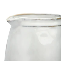 Hello Honey® 7" White & Tan Stoneware Pitcher