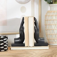 9.5" Black Polystone Hand Bookends, 2ct.