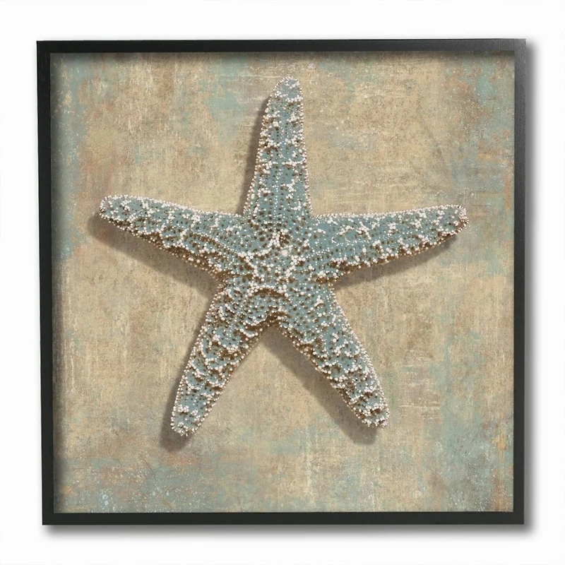 Stupell Industries Starfish Beach Objects Design Black Framed Wall Art