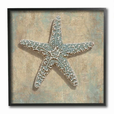 Stupell Industries Starfish Beach Objects Design Black Framed Wall Art