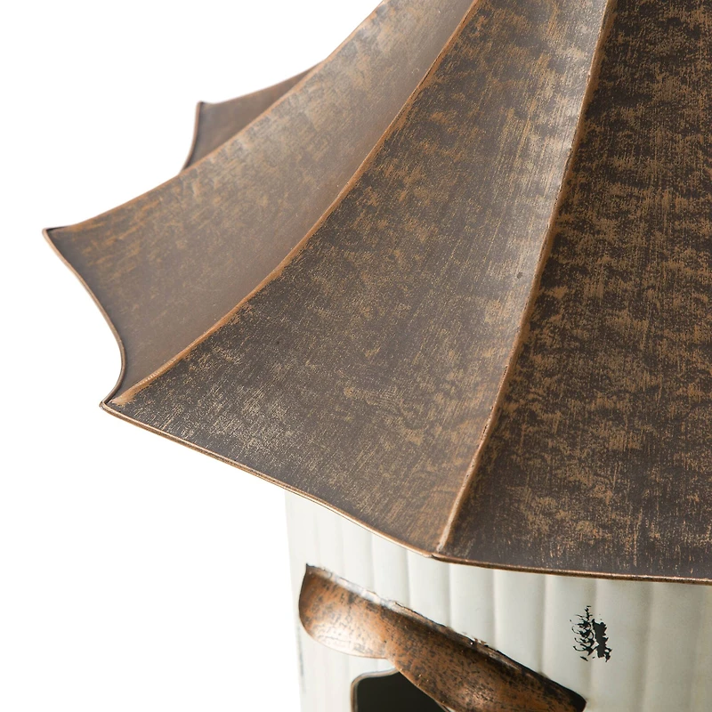 Glitzhome® 30" White Pagoda Metal Birdhouse