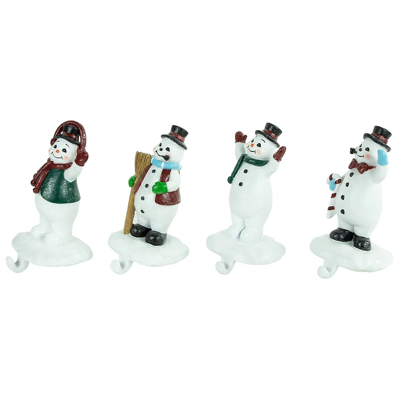 Winter Ready Glitter Snowman Christmas Stocking Holders - 7" - Set of 4