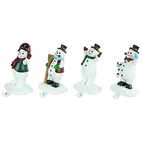 Winter Ready Glitter Snowman Christmas Stocking Holders - 7" - Set of 4