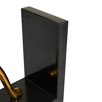 Set of 2" Gold Marble Contemporary Bookends, 7" x 7" x 5"