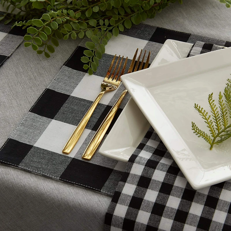 DII® Reversible Gingham & Buffalo Check Placemat Set