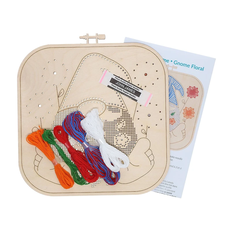 Leisure Arts® Intermediate Floral Gnome Wood Stitchery Kit