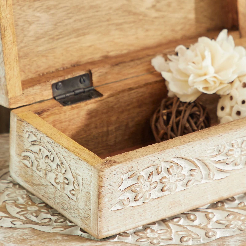 White Mango Wood Natural Box Set, 8", 10" & 12"