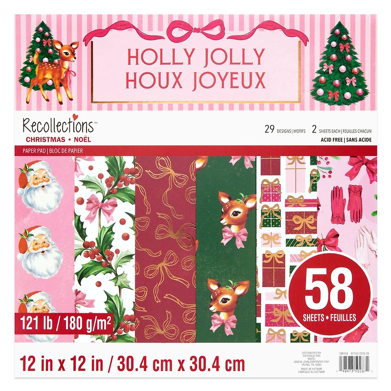 12" x 12" Holly Jolly Paper Pad, 58 Sheets by Recollections™