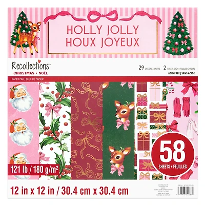 12" x 12" Holly Jolly Paper Pad, 58 Sheets by Recollections™