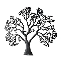 Black Aluminum Metal Tree Large Textured Wall Decor