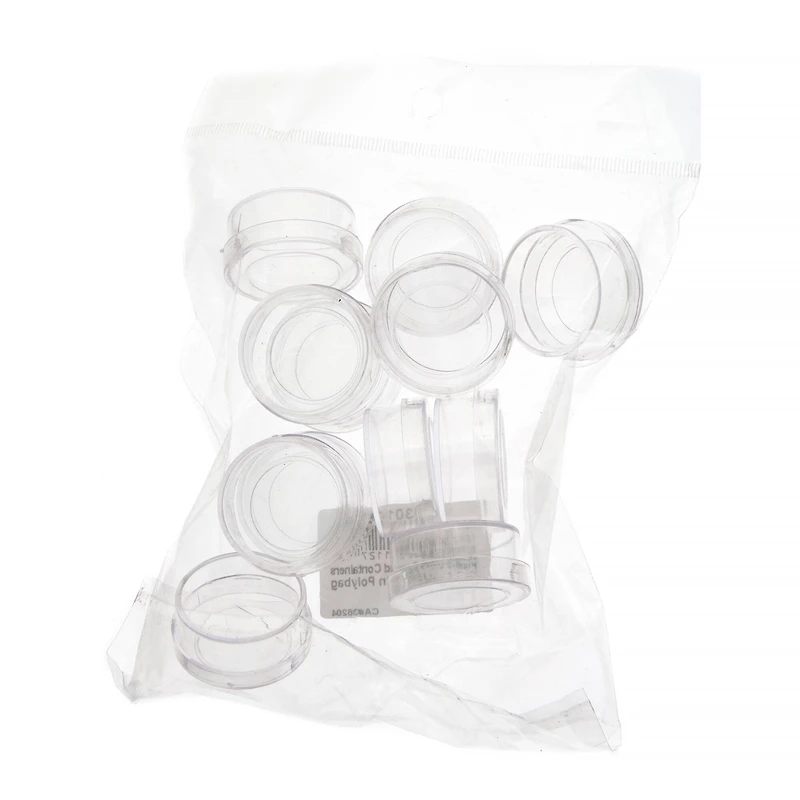 John Bead Mini Clear Plastic Round Containers, 12ct.