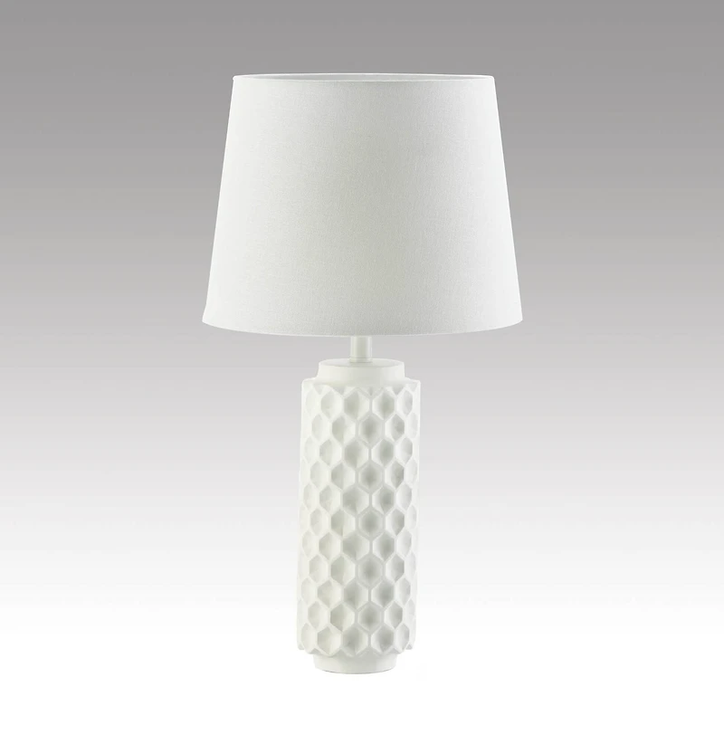20" White Honeycomb Table Lamp