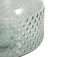 12.25" Green Glass Wide Spotted Decorative Vase