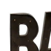 The Novogratz 16'' Brown Tin Industrial BAR Sign